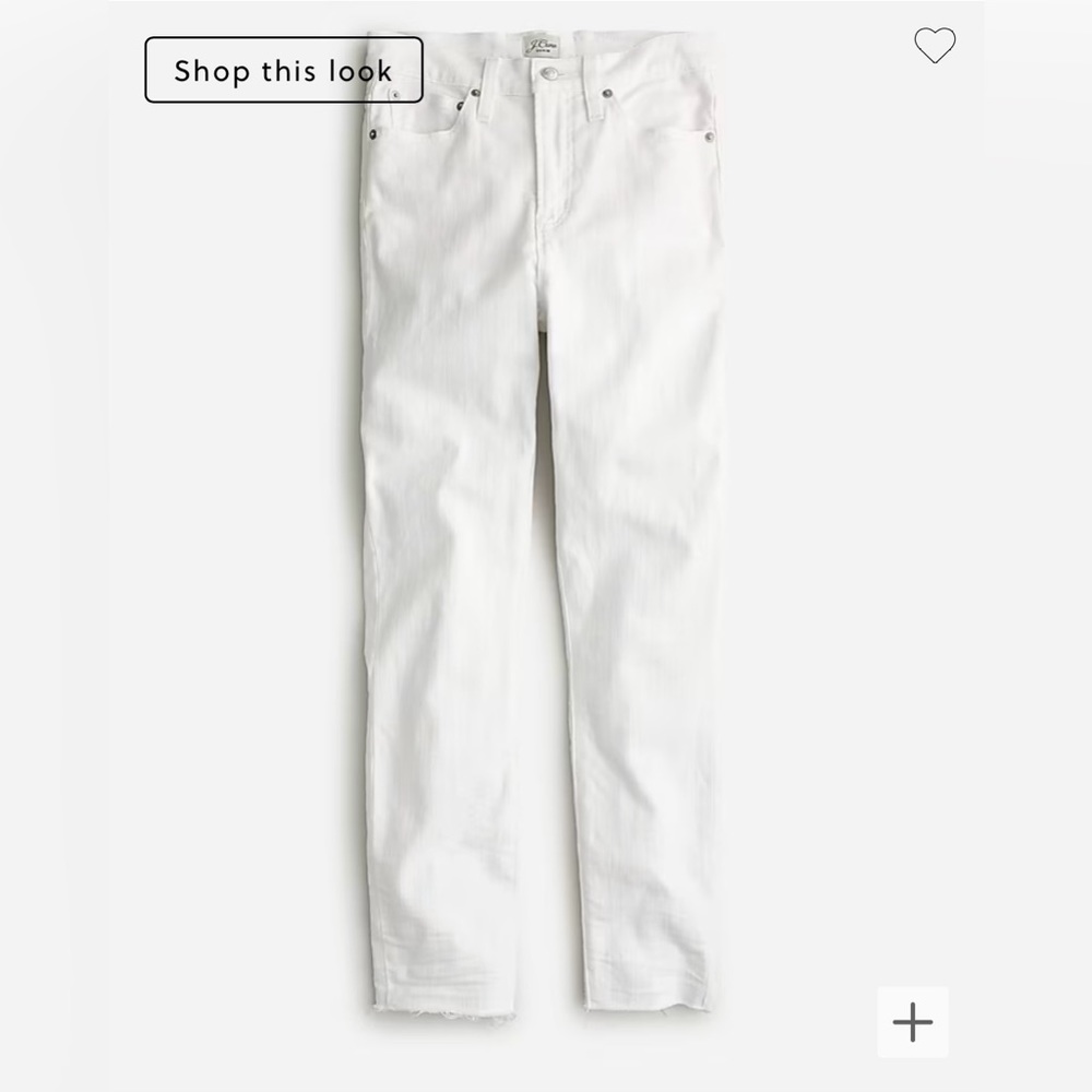 NWT J Crew 10” High Rise Toothpick Jean in White